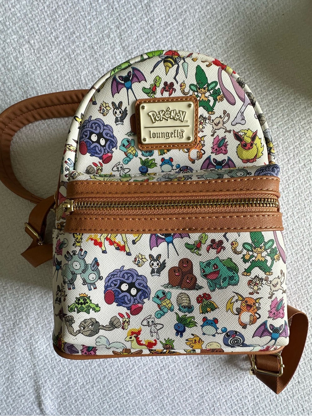 Loungefly Pokémon Mini Backpack – White/Brown – NWT (No Tag)